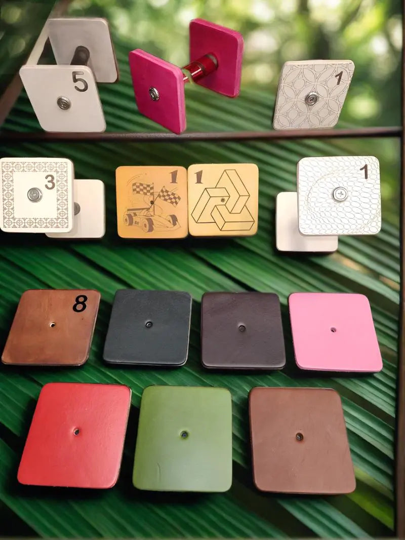 Leather Scent Articles Multi Color 6 Units Board Working