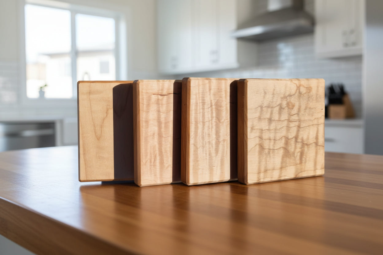 Curly maple coasters